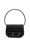 Diesel Shoulder Bag With Flap And Foldable Handle In Black