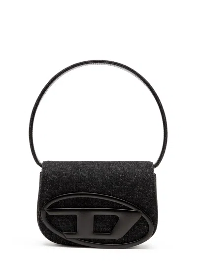 Diesel 1dr Denim Shoulder Bag In Black