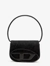 Diesel Shoulder Bag With Flap And Foldable Handle In Black