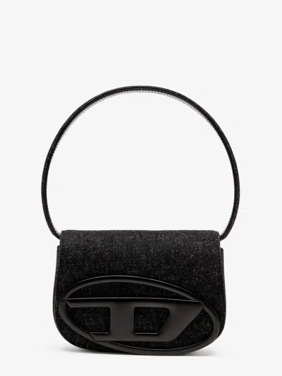 Diesel 1dr Denim Shoulder Bag In Black