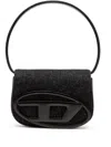 Diesel 1dr Shoulder Bag In Denim Color Black In Black