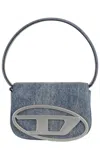 Diesel Denim Leather D Shoulder Bag In Blue
