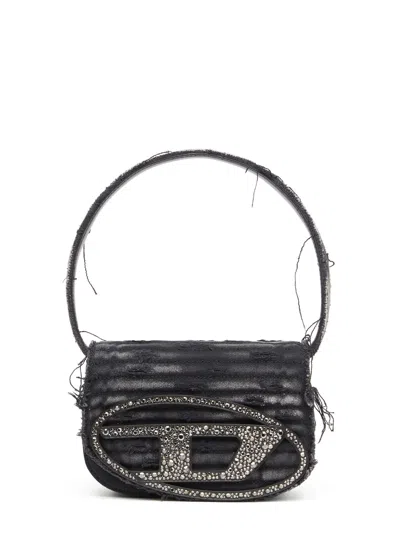 Diesel 1dr Denim Shoulder Bag With Used Effect