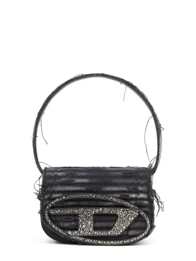 Diesel 1dr Denim Shoulder Bag With Used Effect