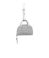 Diesel 1dr Dome Bag Charm In Silver