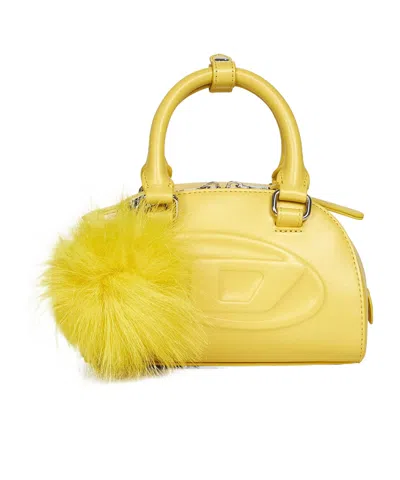 Diesel 1dr Dome Crossbody 1dr Dome-mini Bowling Bag In Nappa Leather In Yellow