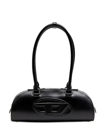 Diesel 1dr Dome Leather Shoulder Bag In Black