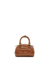 Diesel 1dr Dome-mini Bowling Bag In Pull-up Leather In Brown