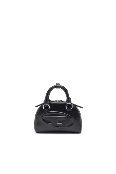 Diesel 1dr Dome-mini Crossbody Bag In Nappa Leather In Black