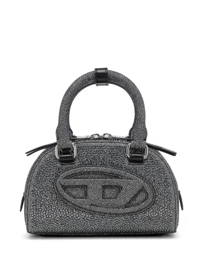Diesel 1dr Dome Tote Bag Mit Strass In Gray