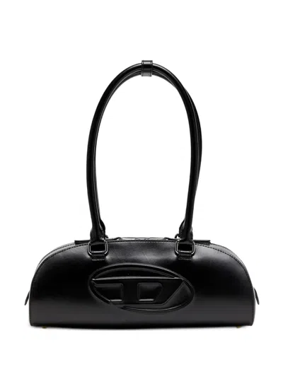 Diesel Black Calf Leather Bos Taurus Shoulder Bag