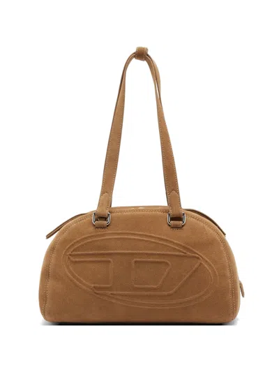 Diesel 1dr Dome Suede Tote Bag In Brown
