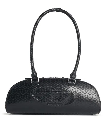 Diesel 1dr Dome-bowling Black Leather Bag