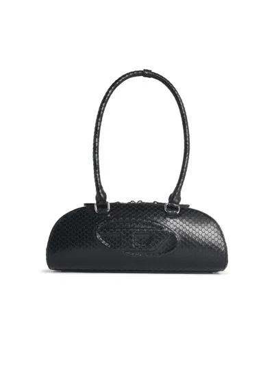 Diesel '1dr Dome-bowling' Black Leather Bag Women