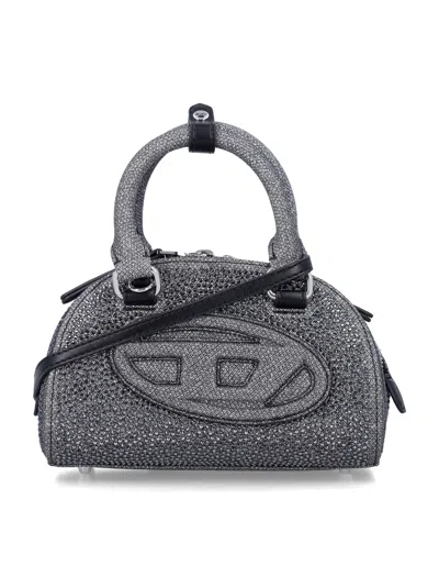 Diesel 1dr Domecrossbody Bag Leather In Gray