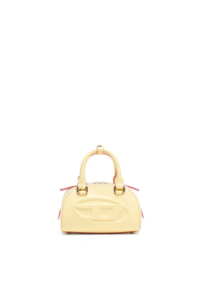 Diesel 1dr Dome-leather Mini Bowling Bag In Yellow