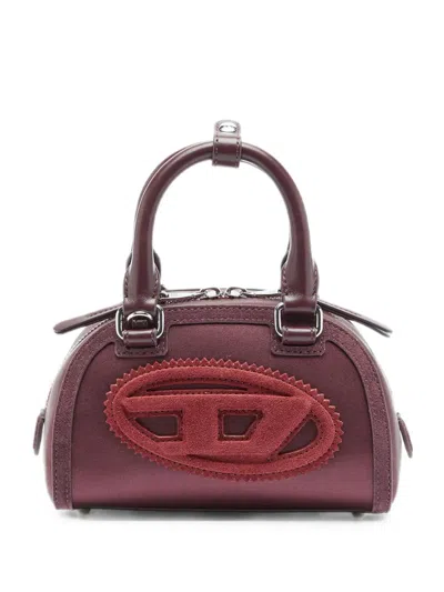 Diesel 1dr Dome-small Bowling Bag In Satin And Suede In Purple