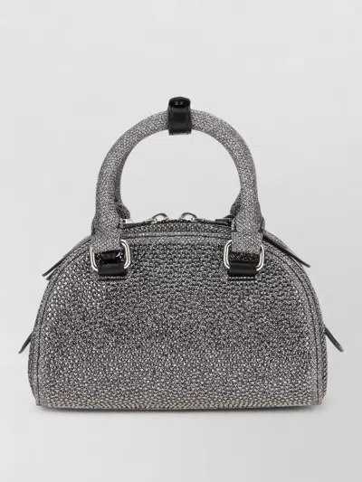 Diesel 1dr Dome Small Bowling Bag In Crystal Lurex In Pink