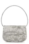 Diesel Glitter Fabric Shoulder Bag In White
