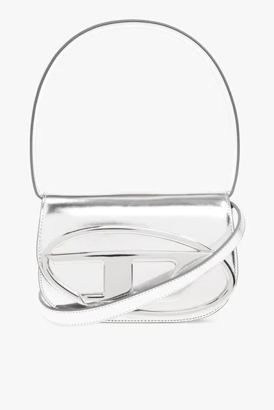 Diesel 1dr Shoulder Bag In Mirrored Leather Color Silver