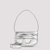 Diesel Silver Leather Handbag In Silver