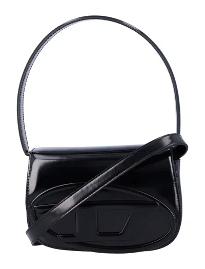 Diesel 1dr Mirror Leather Shoulder Bag In Black