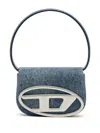 Diesel Denim Bag With Metallic Logo In Blue