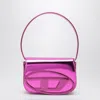Diesel 1dr Iconic Bag In Mirrored Fuchsia Leather Women In Pink