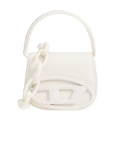 Diesel 1dr Iconic Leather Crossbody Bag In White