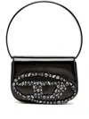 Diesel Iconic Shoulder Bag In Mirror Leather In Black