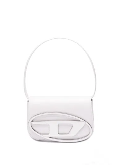 Diesel `1dr` Iconic Shoulder Bag In Nappa Leather In White