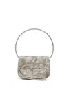 Diesel 1dr-iconic Shoulder Bag In Shimmer Fabric In Green