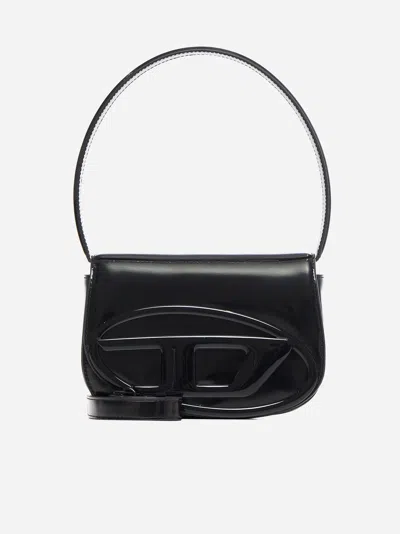 Diesel 1dr-ilon Patent Leather Shoulder Bag In Black