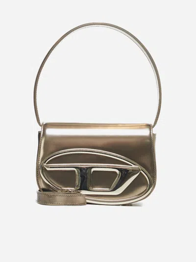 Diesel 1dr-ilon Patent Leather Shoulder Bag In Bronze