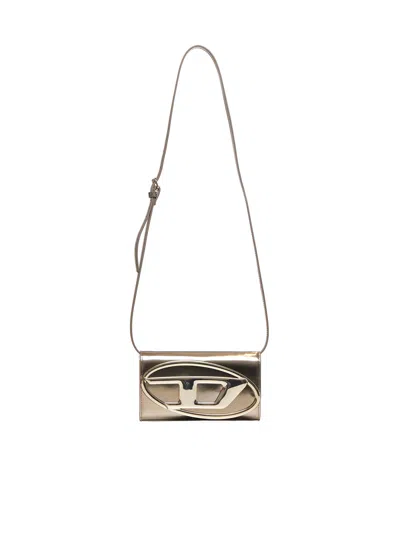 Diesel 1dr Laminated Leather Wallet Bag In Brown
