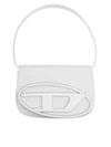 Diesel Womens White 1dr Logo-plaque Leather Shoulder Bag