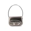 Diesel 1dr Shoulder Bag In Grey Color Mirror Leather In Silver