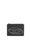 Diesel 1dr Leather Cardholder In Black