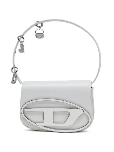 Diesel White Calf Leather Bos Taurus Shoulder Bag