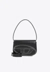 Diesel Rectangular Leather Shoulder Bag With Single Handle In Black