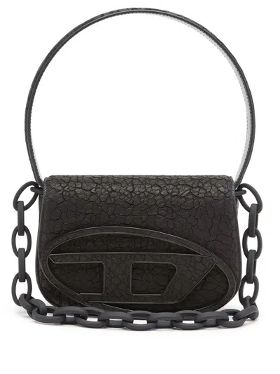 Diesel 1dr Leather Shoulder Bag With Dry Finish In Multicolor