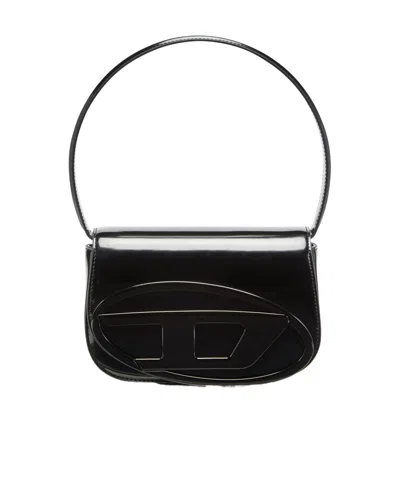 Diesel 1dr Mirror Leather Shoulder Bag In Black