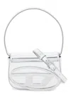 Diesel 1dr Leather Shoulder Bag In Silver
