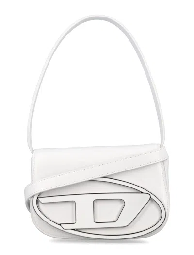Diesel 1dr Leather Shoulder Bag In White