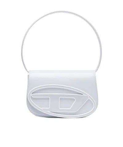 Diesel 1dr Leather Shoulder Bag In Grey