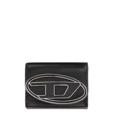 Diesel 1dr Leather Wallet In Black