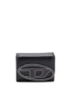 Diesel 1dr Leather Cardholder In Black