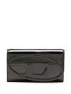 Diesel 1dr Leather Wallet-on-chain In Black