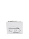 Diesel Small Leather Wallet With Logo Plaque In White