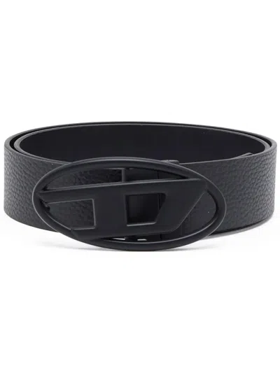 Diesel 1dr Logo Buckle Belt In Black